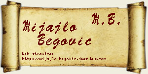 Mijajlo Begović vizit kartica